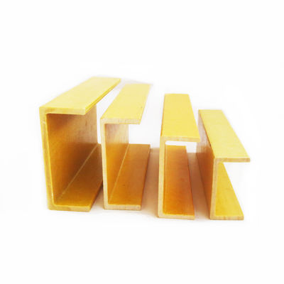High Strength Customized Outdoor FRP Pultrusion C Channel Profiles 18mm to 810mm Width