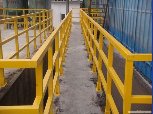 Long-Lasting Support Industrial Design GRP Fiberglass Walkway Handrail with Kickplate