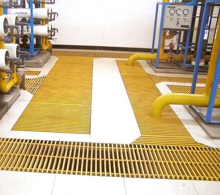 Anti-Slip FRP Trench Drain Grating Cover with Chemical Resistance and Cutting Service