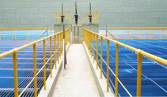 Cutting Service Offered Industrial FRP Handrail Safety Fence with 36mm GFRP Round Rail