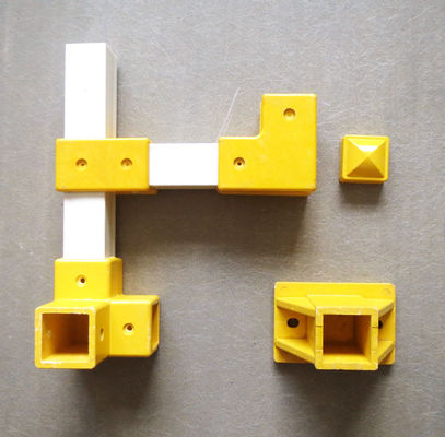 Custom Size FRP Square Tube Fittings for Industrial Handrail Design Style Connectors