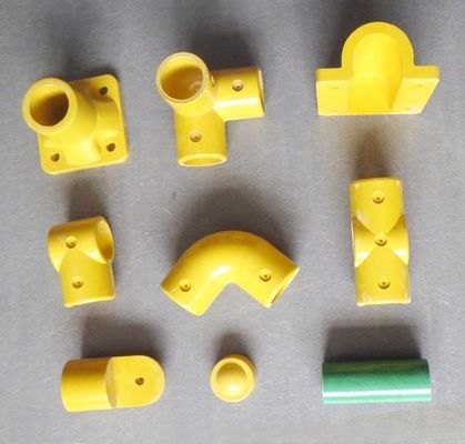 FRP Handrail Accessories Elbow/Baseplate/Cross Tee/Side Post Base for Safety Handrails