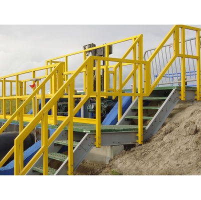 Industrial Outdoor Steps Safety Handrails Insulated Fiberglass Anti-aging FRP Handrails