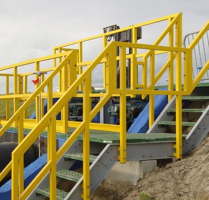 Insulated FRP Stairs Railing for Fiber Step Stairs Structures 250 lbs Weight Capacity