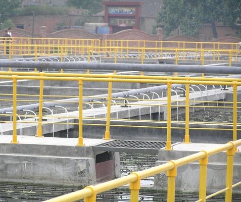 Industrial Design Flooring Mounted 50MM Round FRP Handrail for Sewage Treatment Plant