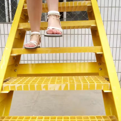 Power Plant Insulation Ladders Fiberglass Reinforced Plastic Step Ladders with Handrail