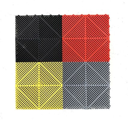 Interlocking Plastic PP Carwash Grating Floor 1.8cm Thickness for Garage Decking Tiles