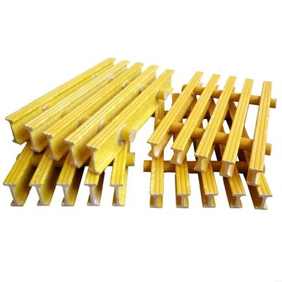 Higher Strength FRP Fiberglass Composite Grating with Customized Length 25mm to 65mm