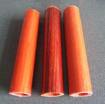 Smooth Finish Fiberglass Tube with Customized Wood Grain Pattern and Cutting Service