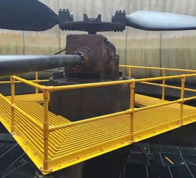 Cutting Service FRP Work Platform with Handrail and Ladders Corrosion Resistant