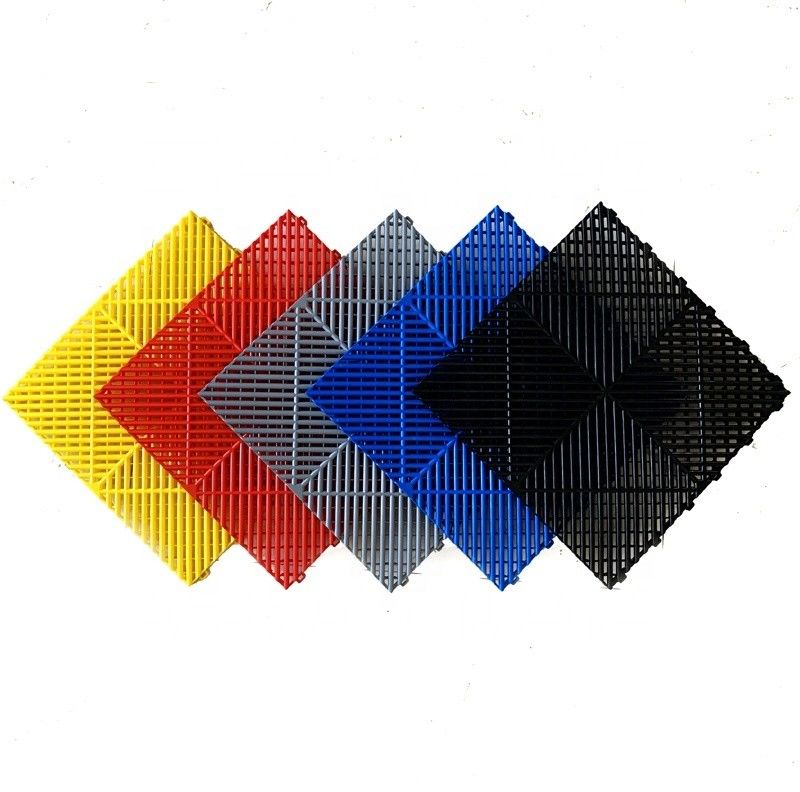 Interlocking Plastic PP Carwash Grating Floor 1.8cm Thickness for Garage Decking Tiles