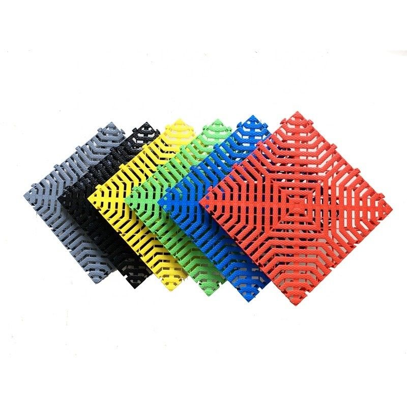 40x40x3.0cm Thick PP Plastic Interlocking Mats for Indoor Carwash Garage Floor Covering