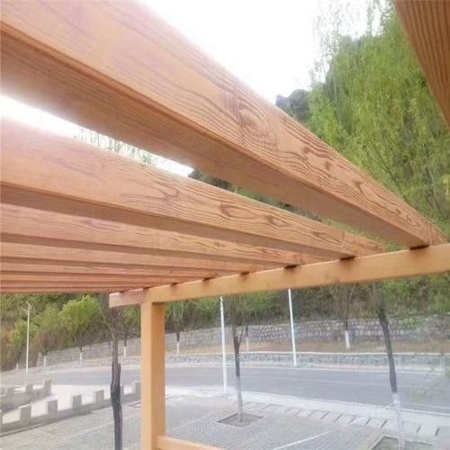 Anti-corrosion Wood Grain Fiberglass Composite Tube Profiles for FRP Pergola Structure